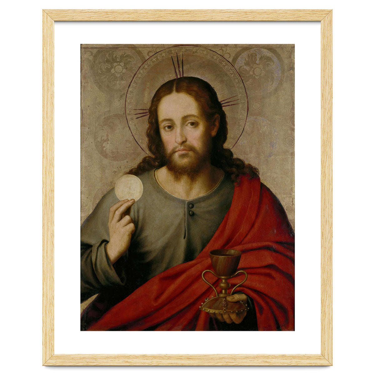 Juan de Juanes / 'The Saviour', 1545-1550, Spanish School, Oil on panel, 73 cm x 49 cm, P00845.
