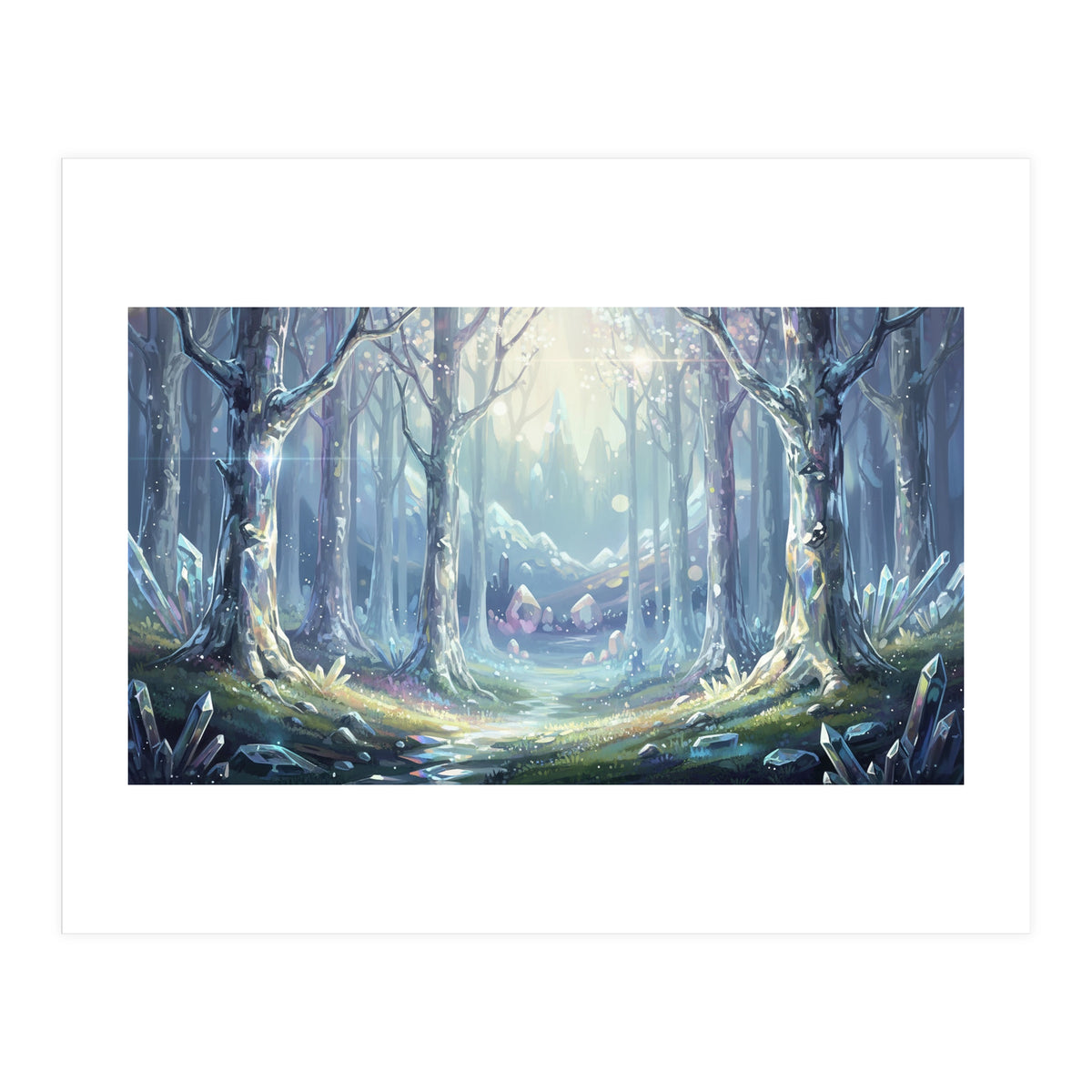 Crystal Forest: Ethereal Fantasy Landscape (Print Only)