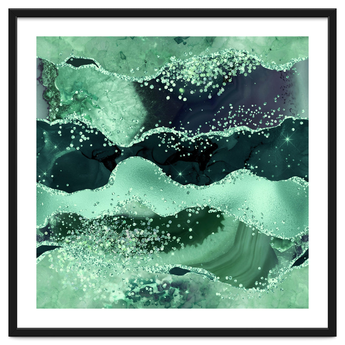 Emerald Glitter Agate Texture 06