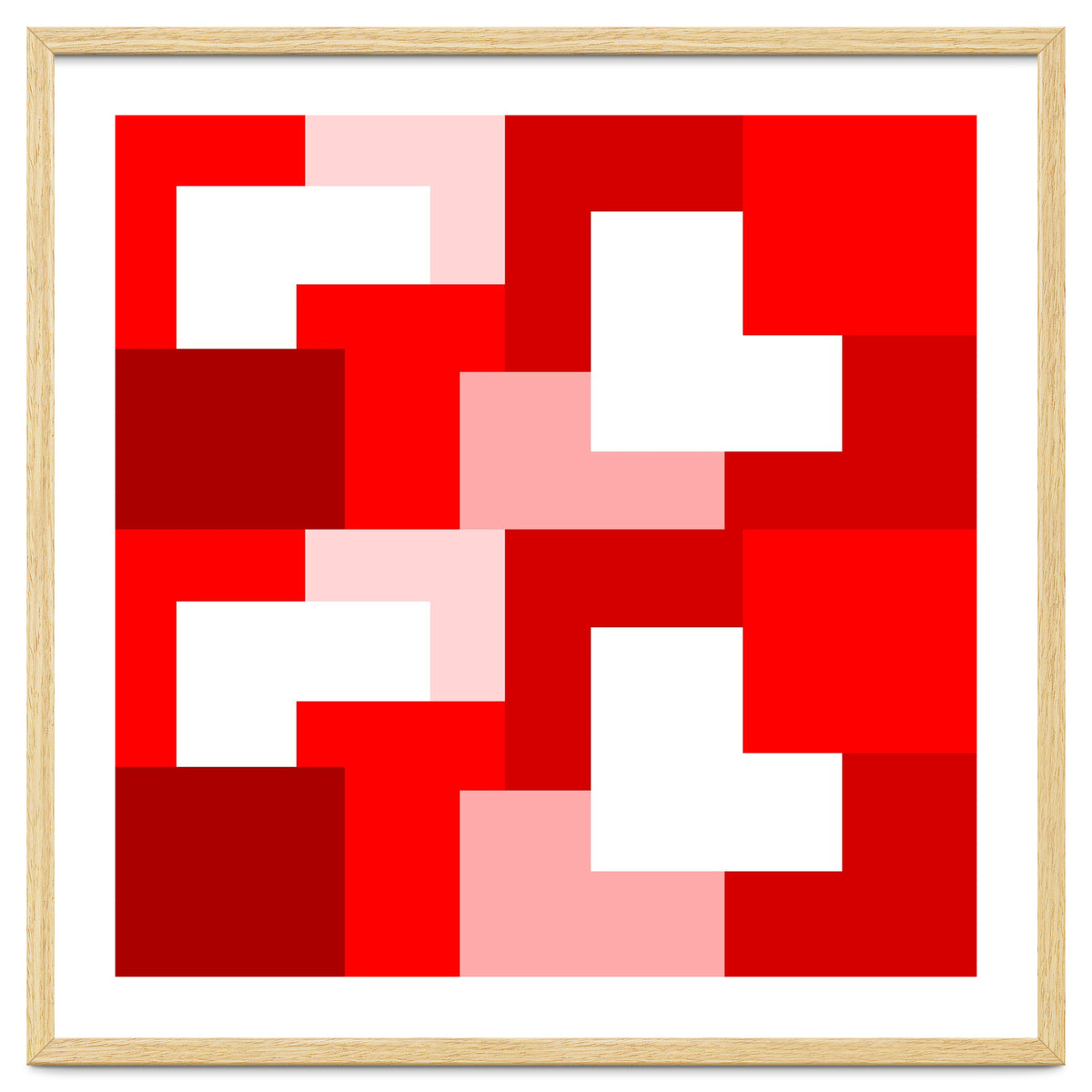 Red Abstract Square Tiles