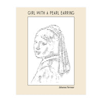 Girl With A Pearl Earring Johannes Vermeer Ascii Art (Print Only)
