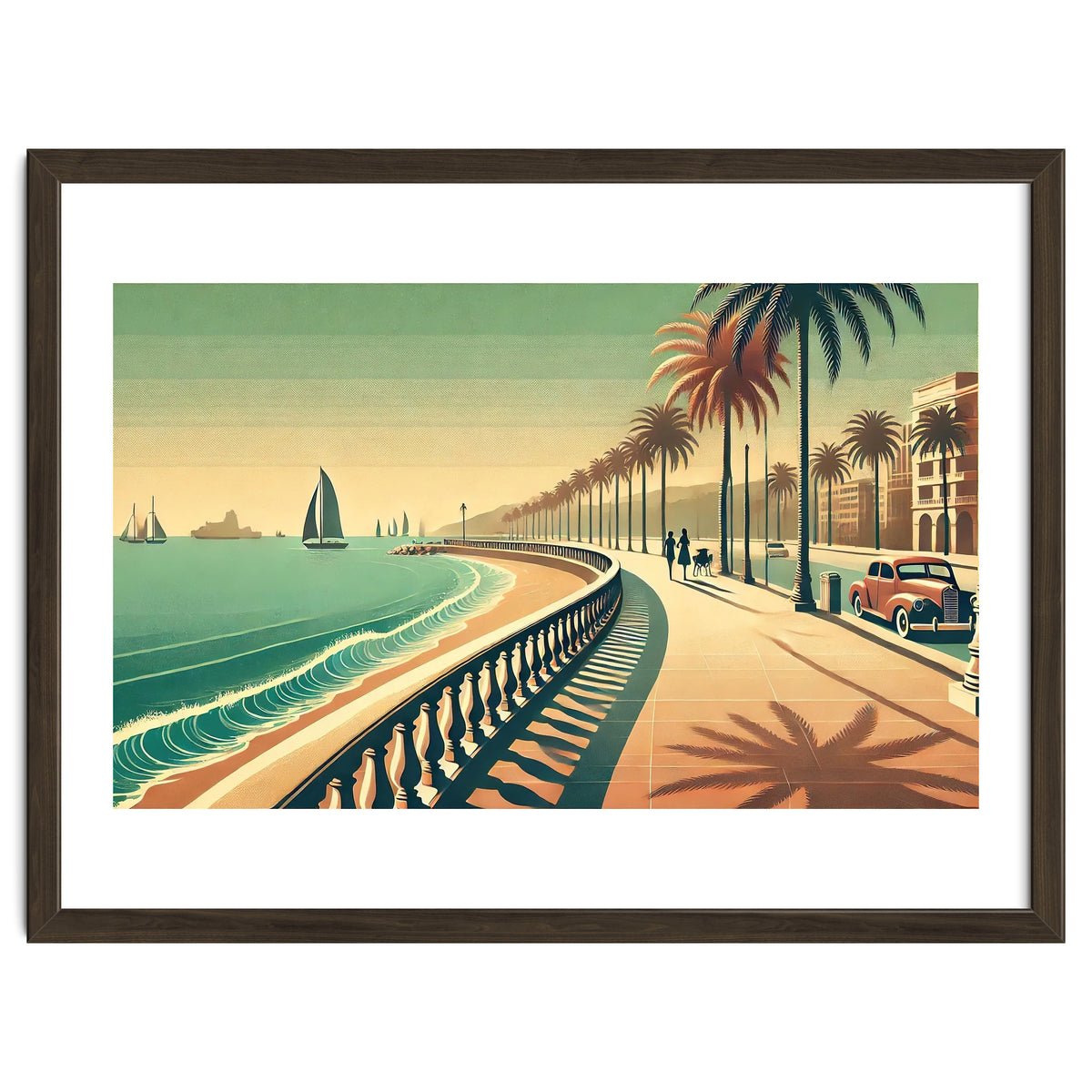 Vintage Coastal Promenade Poster