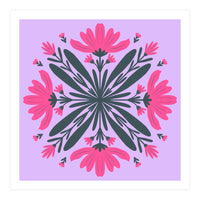 Magenta mandala flowers (Print Only)