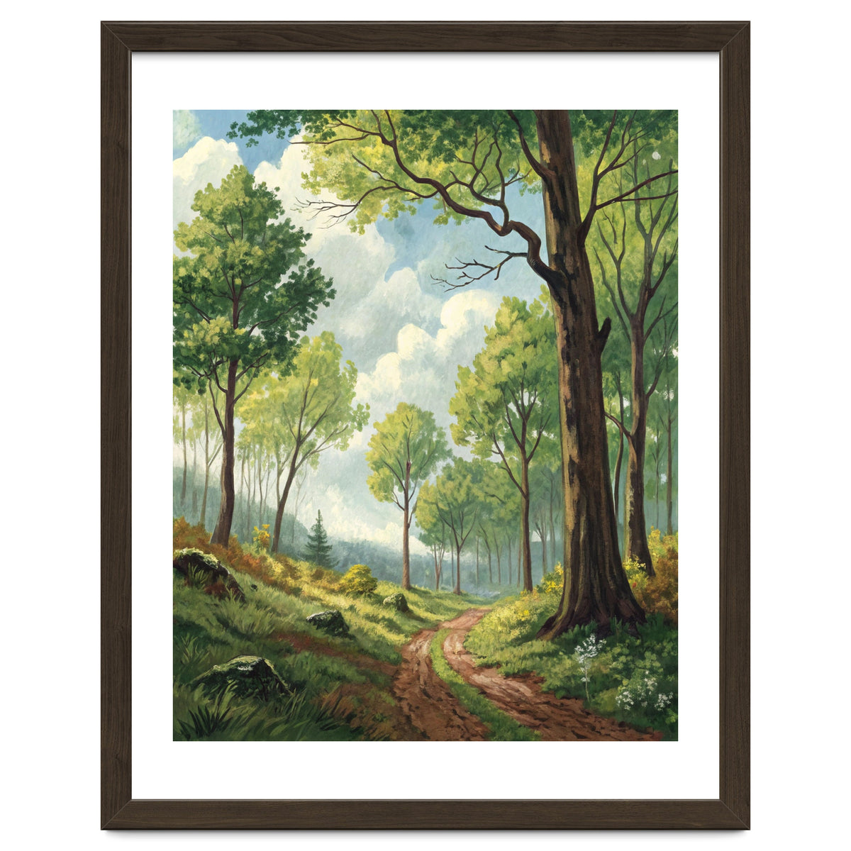 Vibrant Summer Forest Landscape Painting