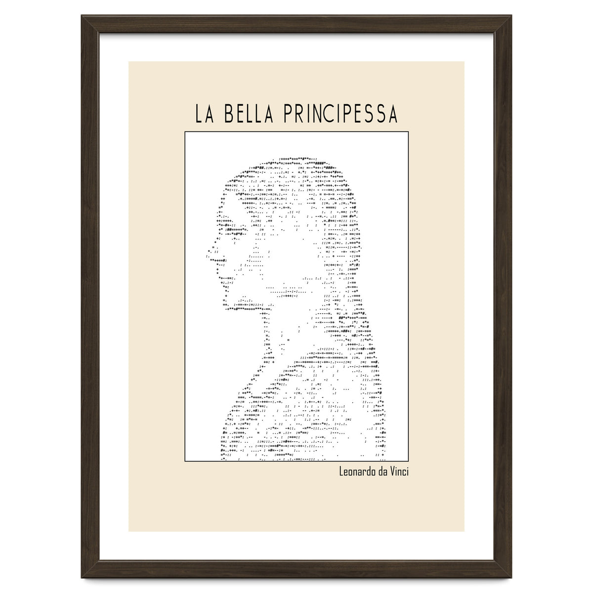 La Bella Principessa – Leonardo Da Vinci Ascii Art