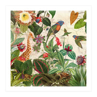 Exotic Lush Jungle And Wild Animals Landscape (Print Only)