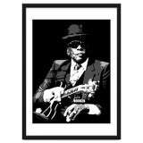 John Lee Hooker American Blues Guitarist in Grayscale thumbnail
