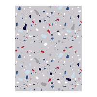 Modern Gray Blue Rounded Terrazzo (Print Only)