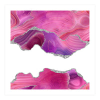 Magenta & Silver Agate Texture 07  (Print Only)