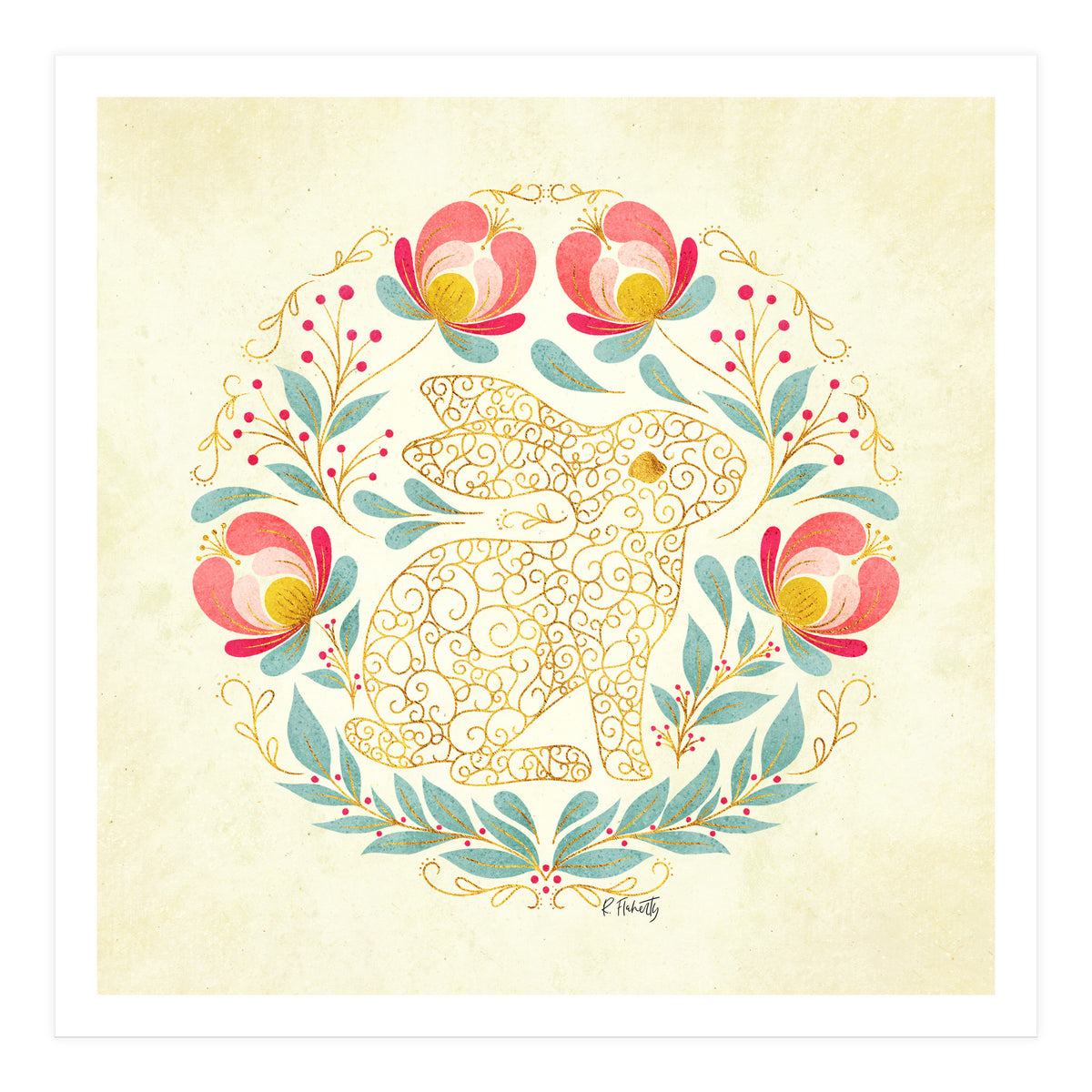 Folk Art Rabbit (Print Only)