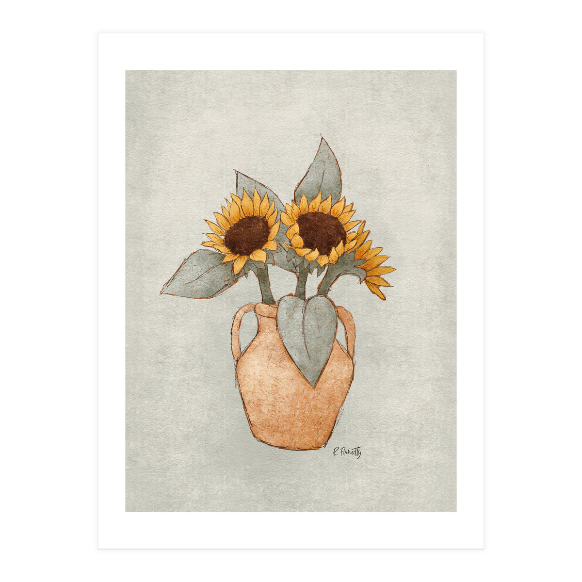 Sunflower Vase (Print Only)