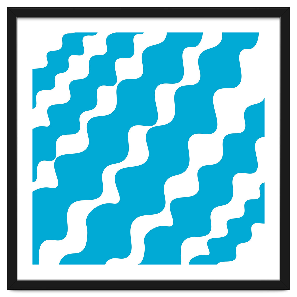 Slanting Blue Wavy Pattern