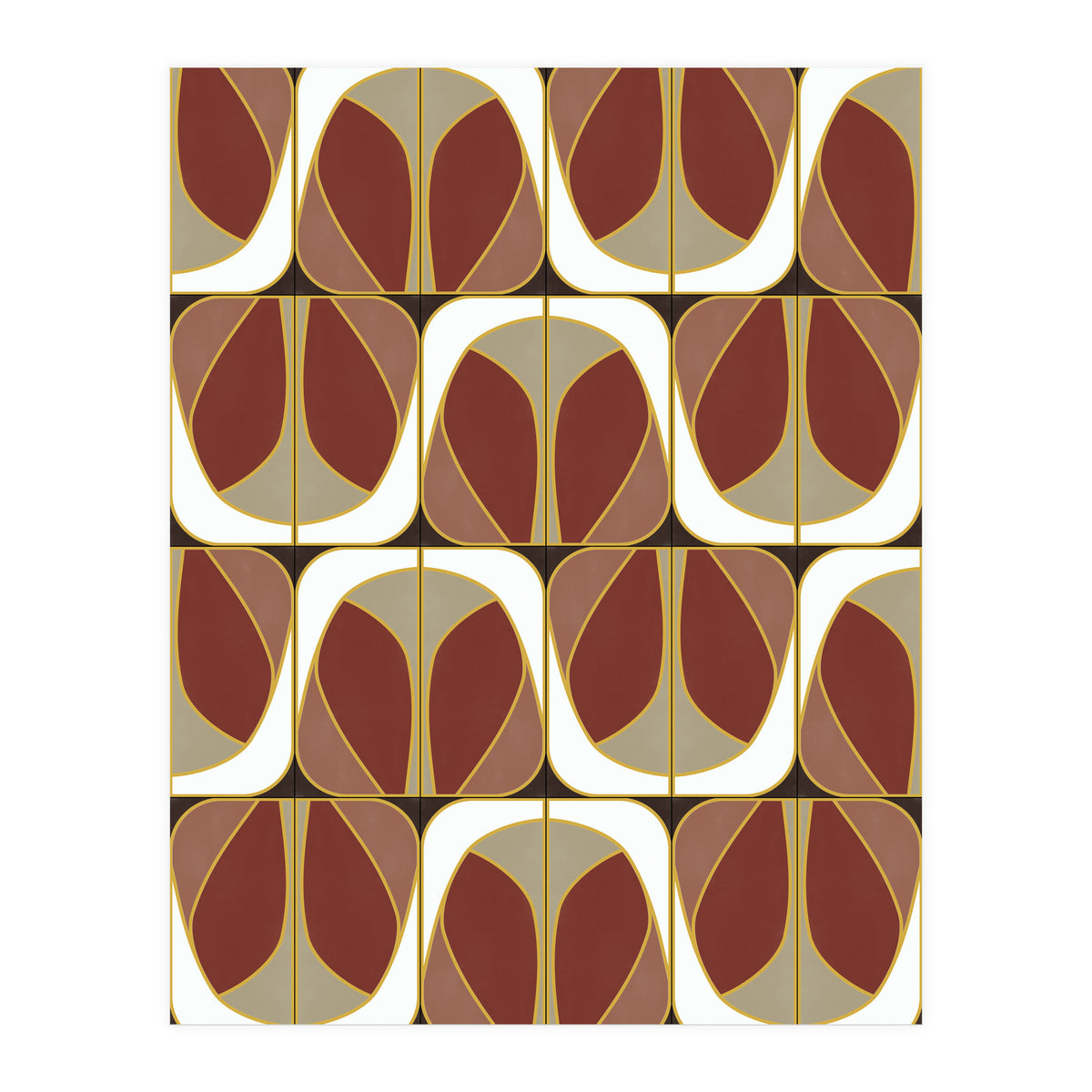 Umber Deco Mixed Tiles (Print Only)
