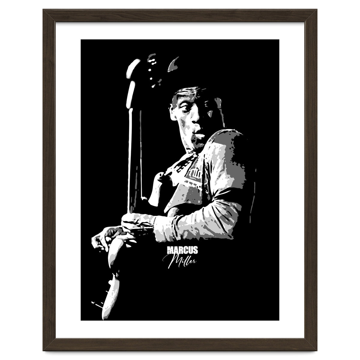 Marcus Miller American Music Legend in Grayscale