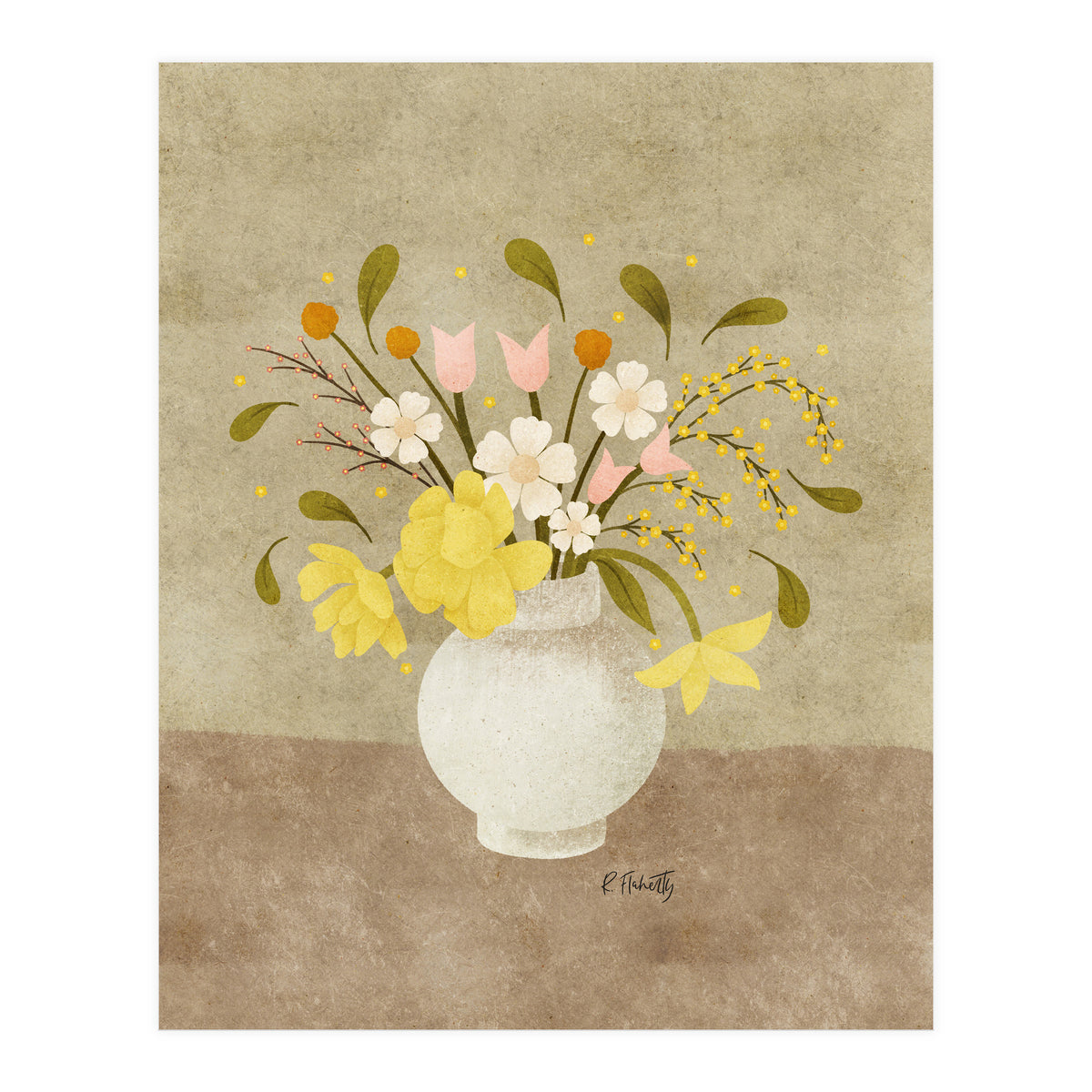 Spring Vase Of Tulips (Print Only)