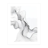Abstract Black And White Flowing Lines (Print Only) thumbnail