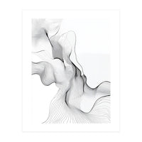 Abstract Black And White Flowing Lines (Print Only)