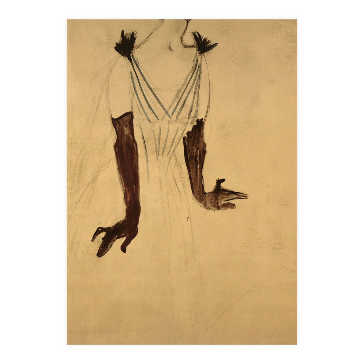 Henri de Toulouse-Lautrec / 'Yvette Guilbert', 1894, 186 x 93 cm. (Print Only)