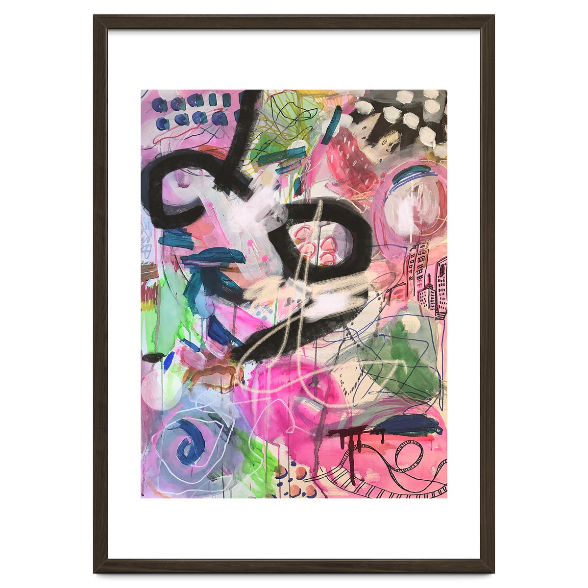 Crazy Town Multimedia Abstract Art Print Large Wall Art Poster Viddy Pop Mood Room