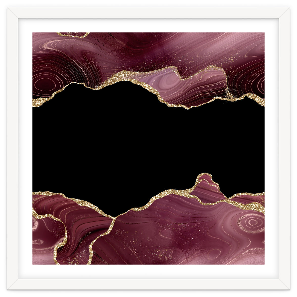 Burgundy & Gold Glitter Agate Texture 04