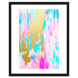 Meraki, Abstract Gold Painting, Colorful Graphic Design, Golden Pink Blue Eclectic Luxe Illustration thumbnail