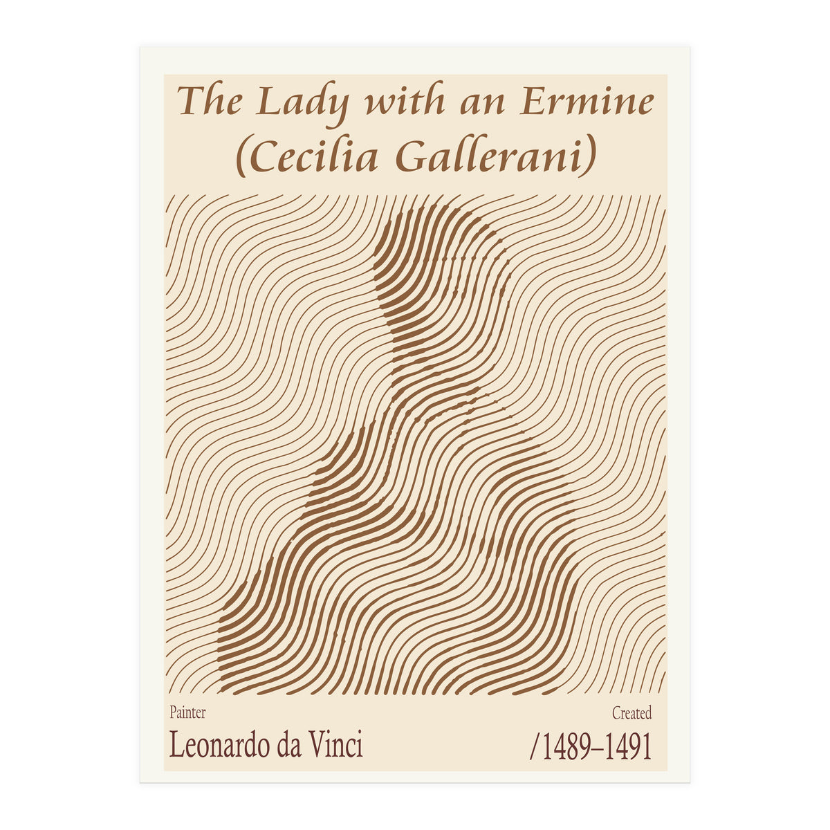 The Lady With An Ermine (cecilia Gallerani) – Leonardo Da Vinci (1489–1491) (Print Only)