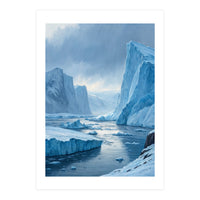 Majestic Arctic Icebergs and Glacial Valley (Print Only)