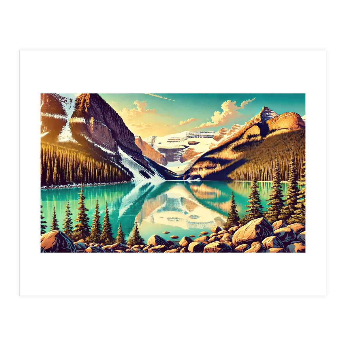 Vintage Lake Louise Banff Poster, Canada (Print Only)