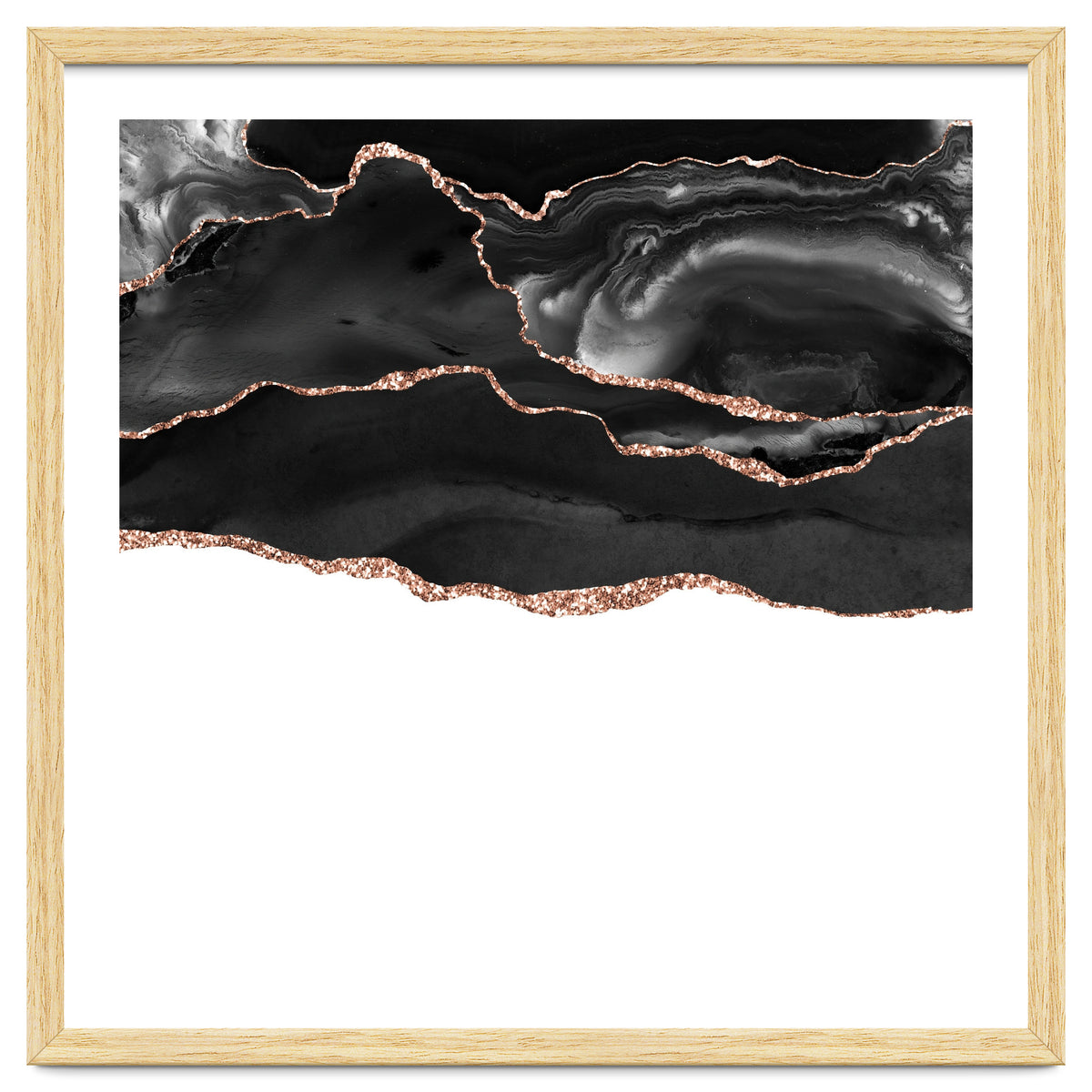Black & Rose Gold Agate Texture 05
