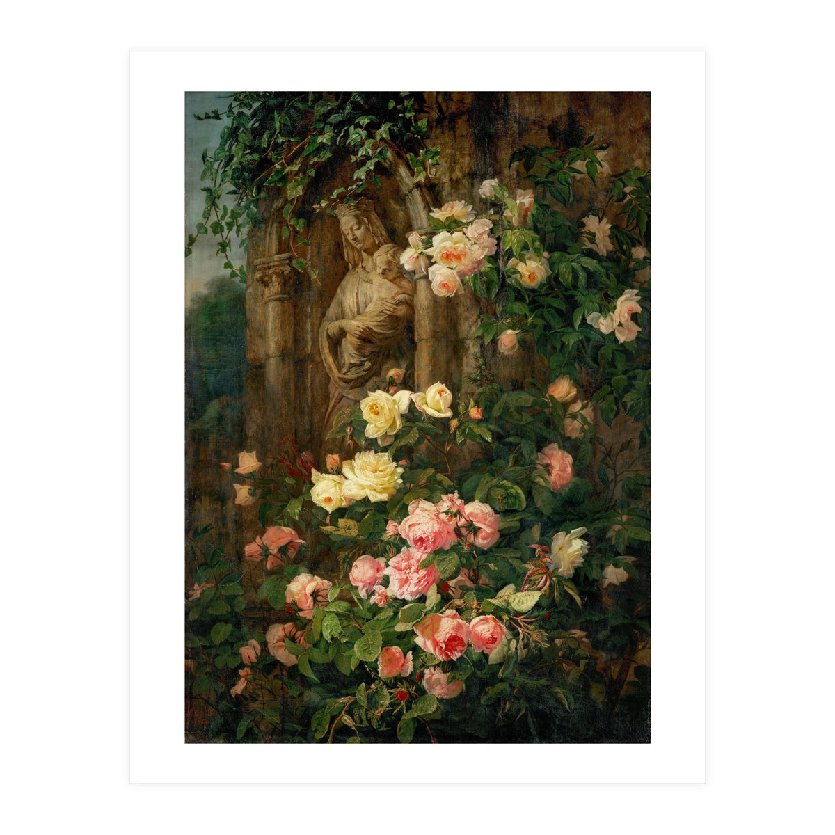 Le Benitier: Notre-Dame-des-Roses. 1850 Canvas, 127 x 90 cm. (Print Only)