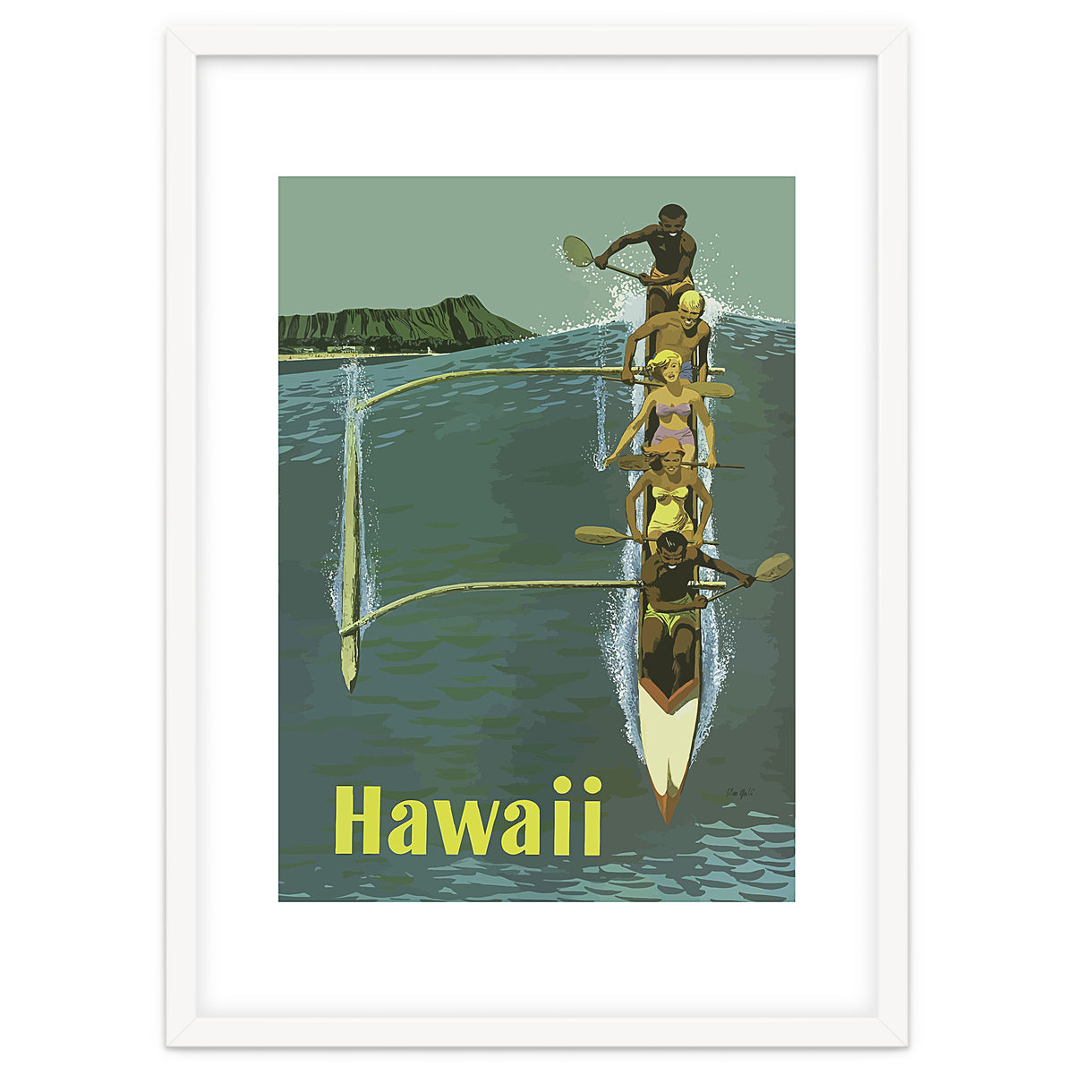 Hawaii, Boat a Big Wave