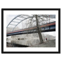 Fishing man under the bridge