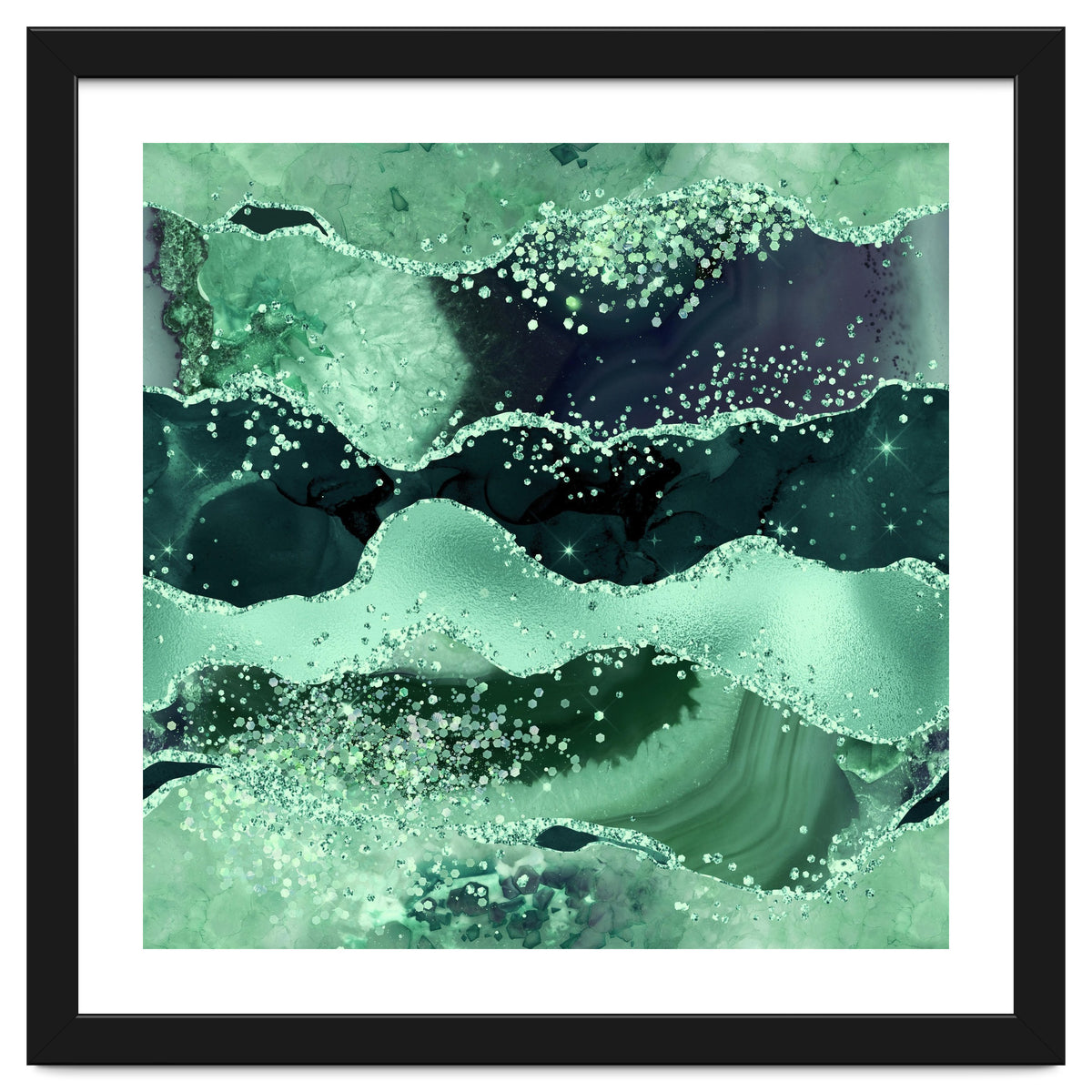 Emerald Glitter Agate Texture 06