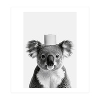 Koala, Toilet Paper Crown, Cute Animal Bathroom Art (Print Only)