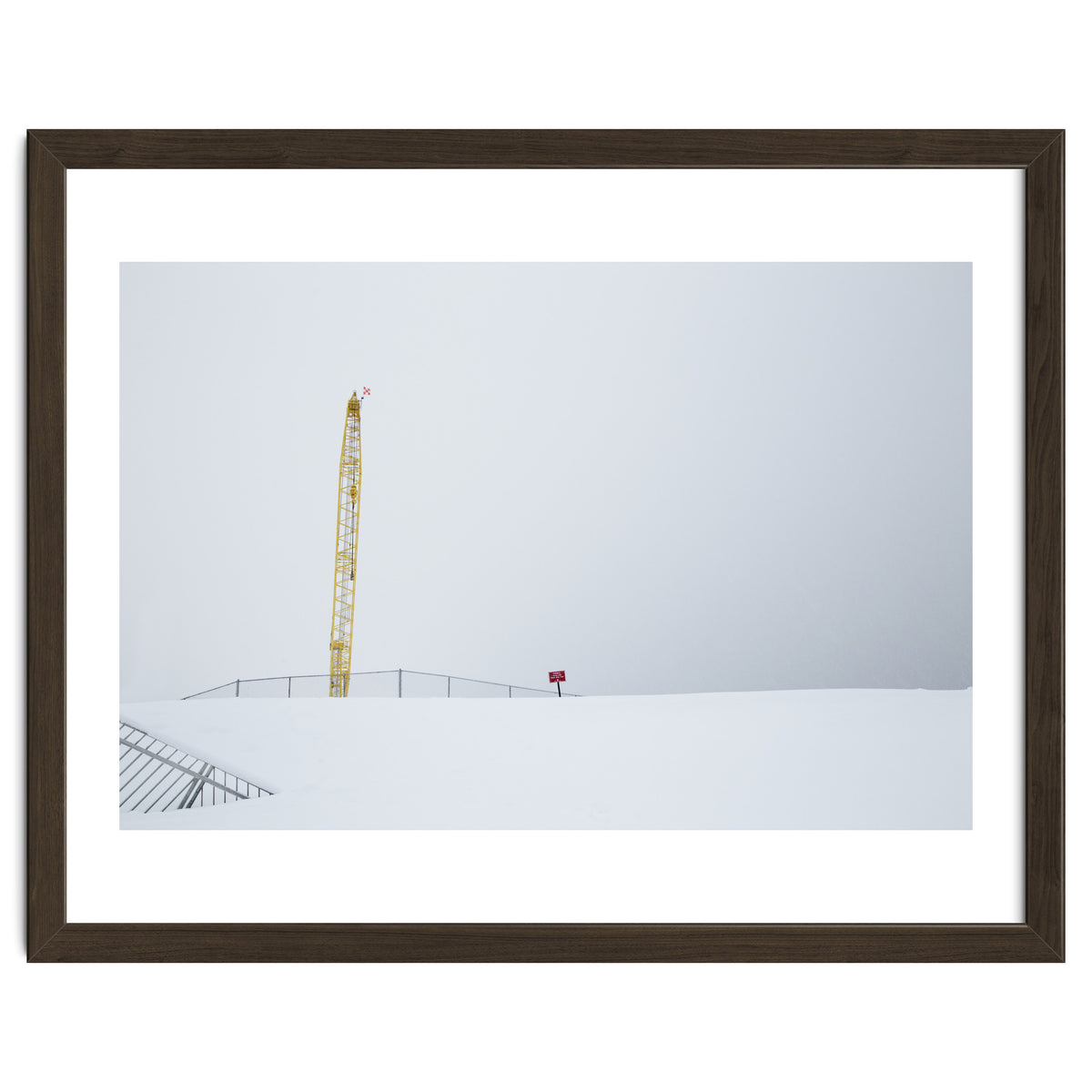 Construction Crane in the Winter Seascape