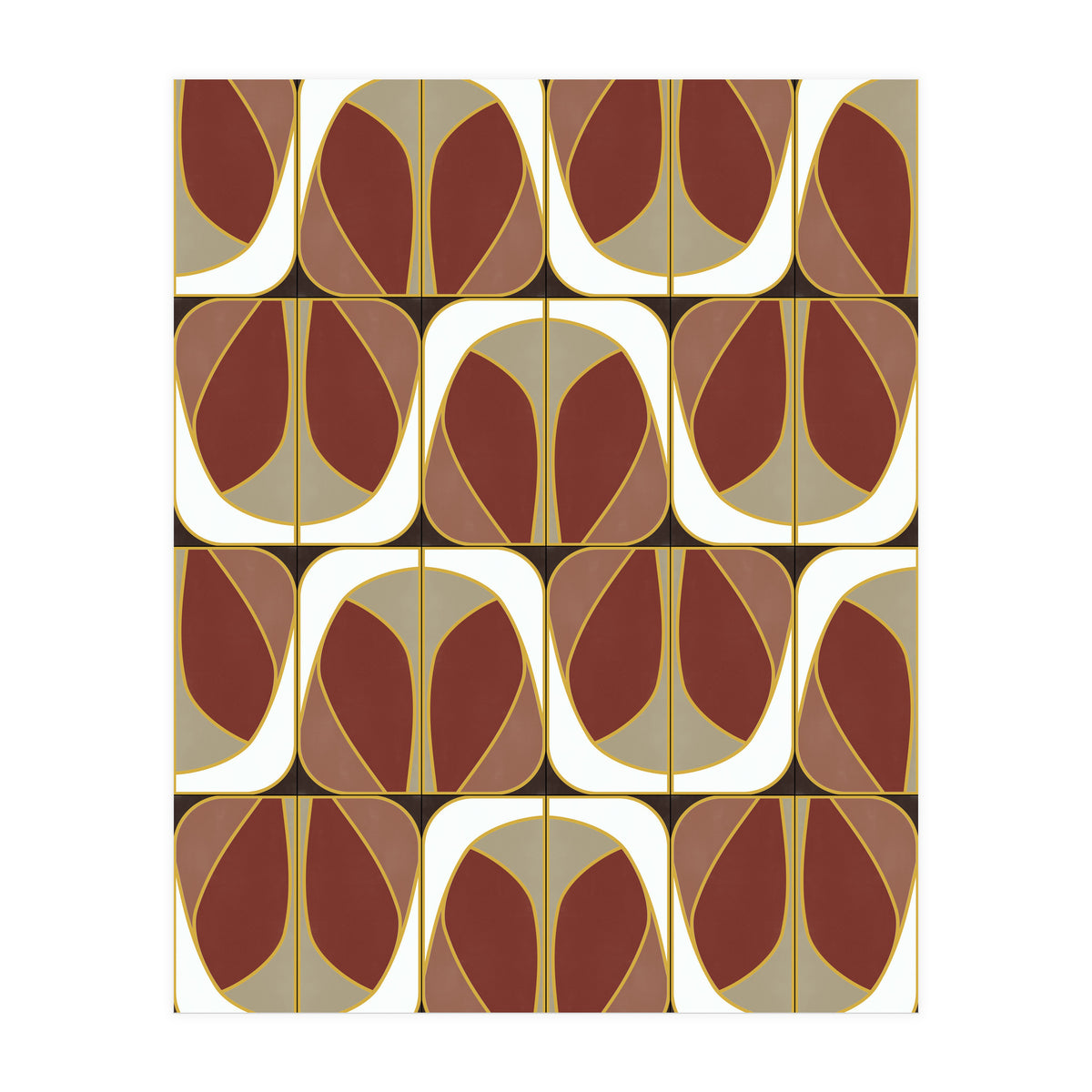 Umber Deco Mixed Tiles (Print Only)