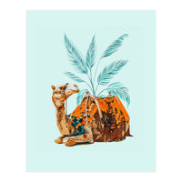 Camel Ride, Modern Bohemian Eclectic Animals, India Culture Travel Palm Desert Painting (Print Only)