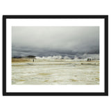 Tourists at the volcano steam spot - Iceland thumbnail