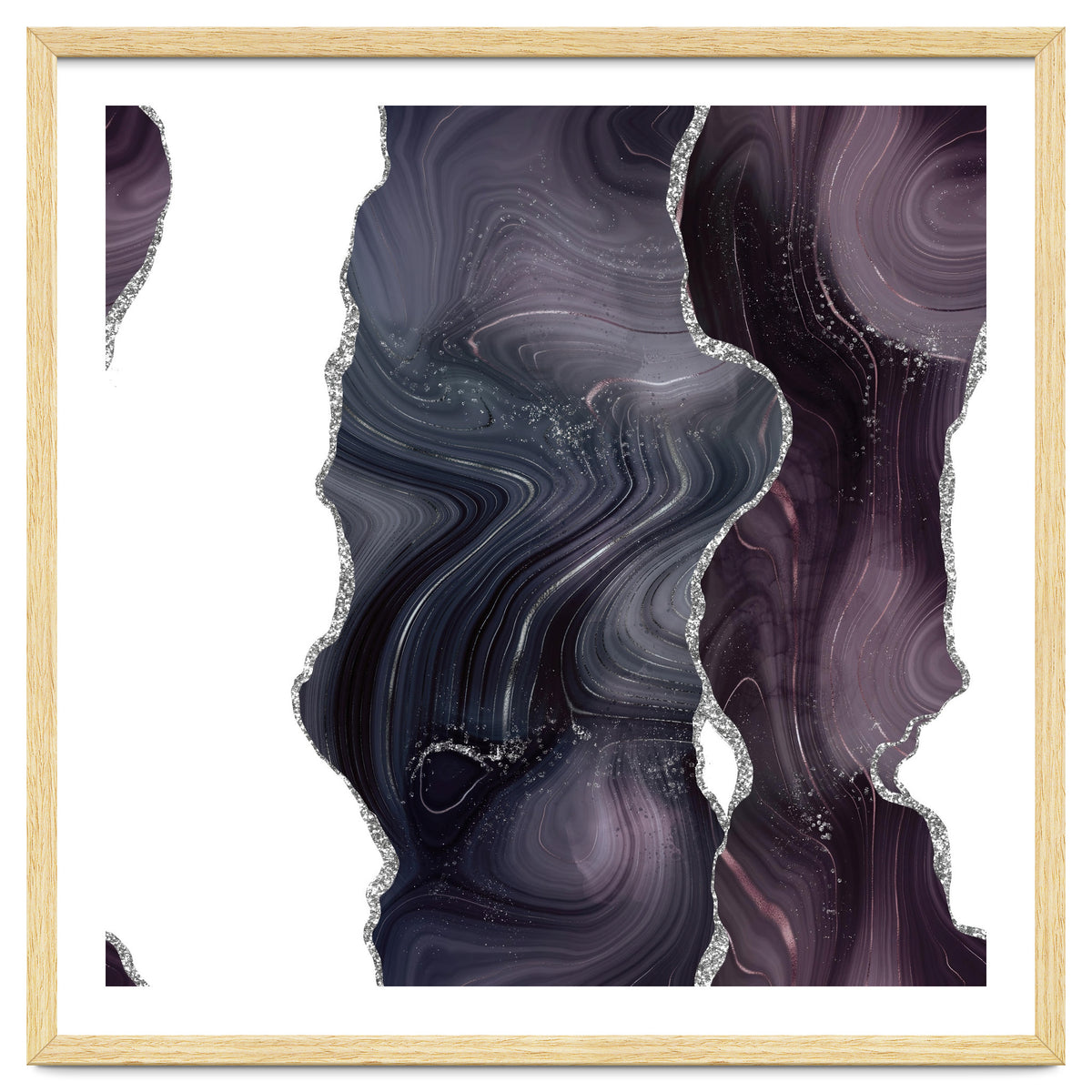 Black & Silver Glitter Agate Texture 06