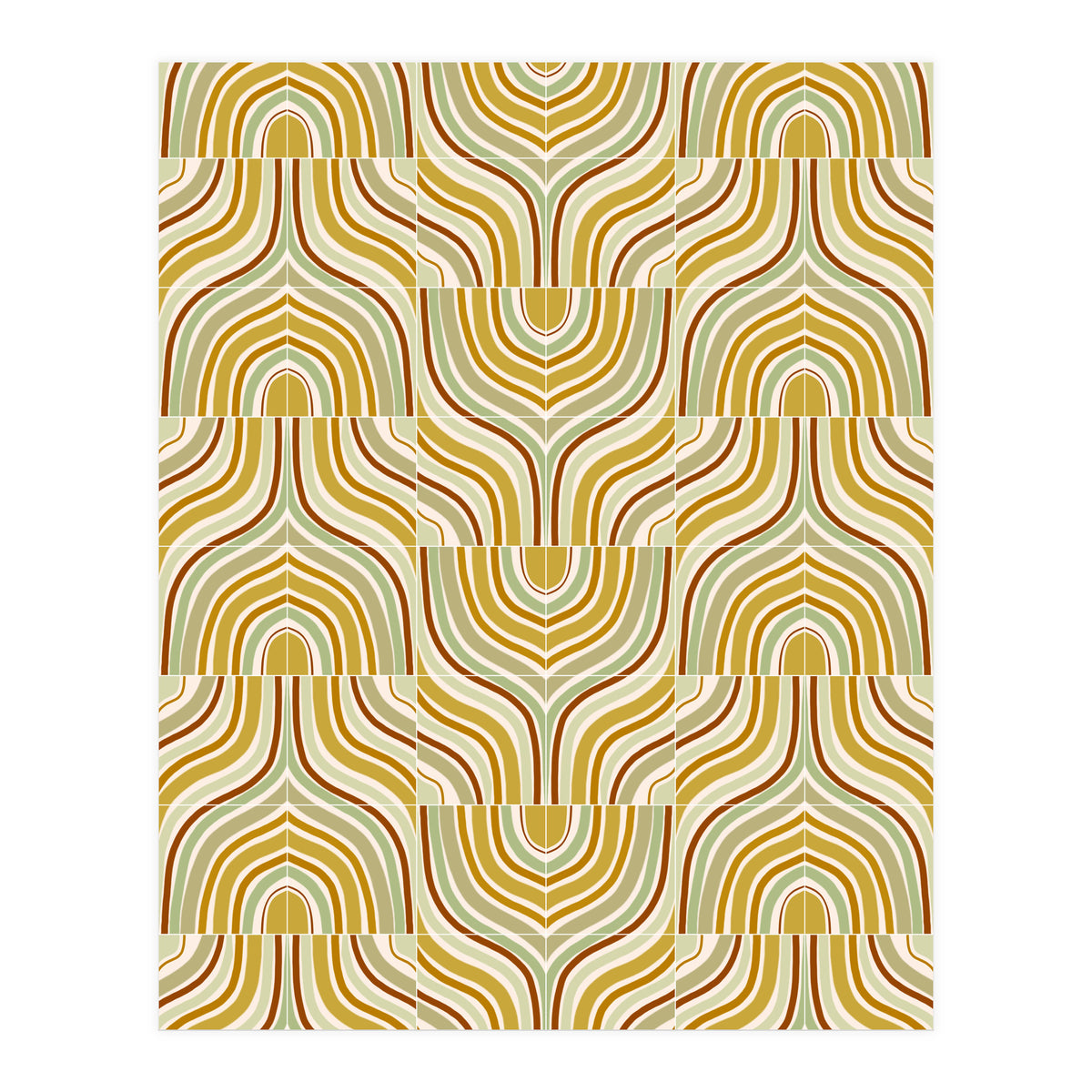 Ochre Marbled Tiles (Print Only)