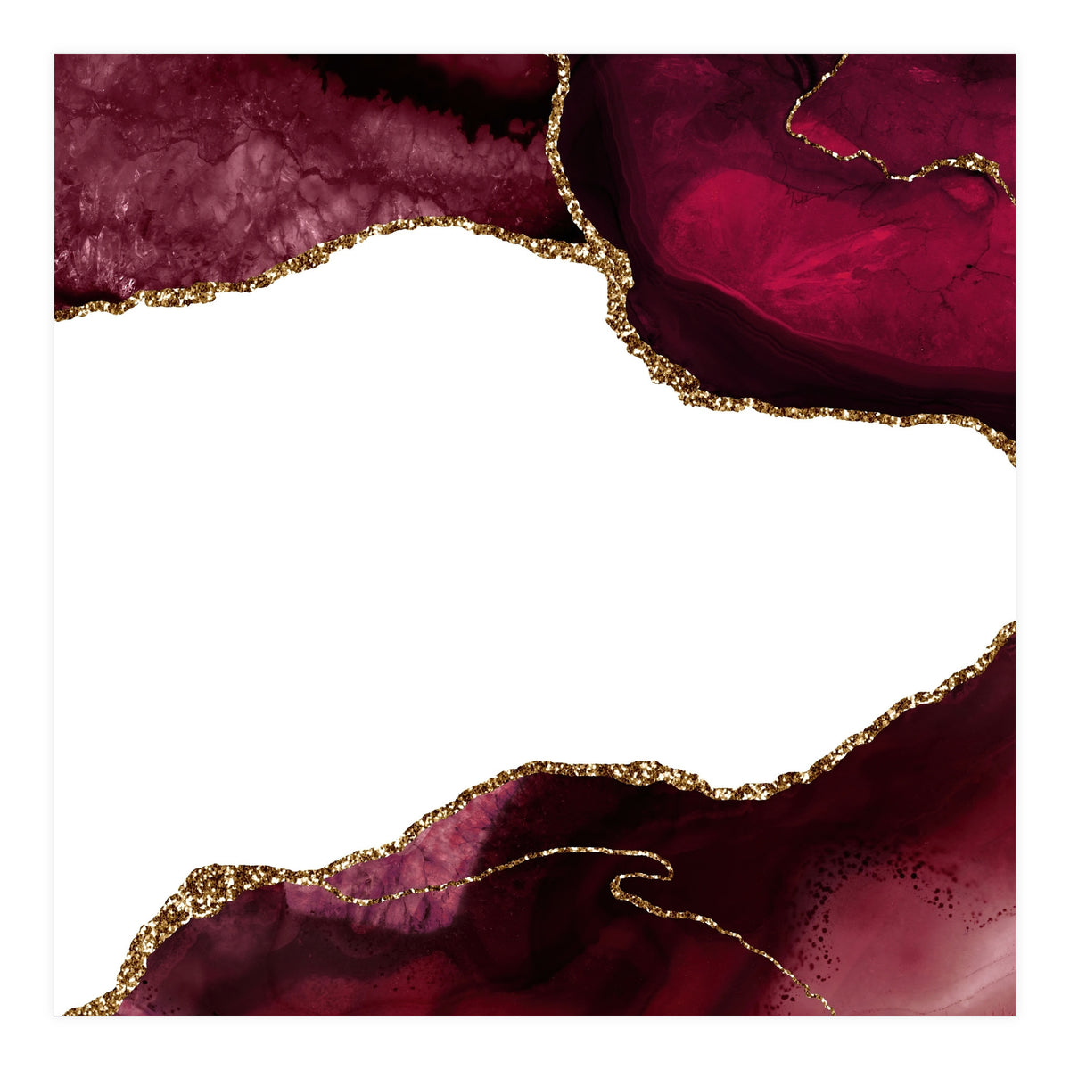 Burgundy & Gold Agate Texture 29  (Print Only)