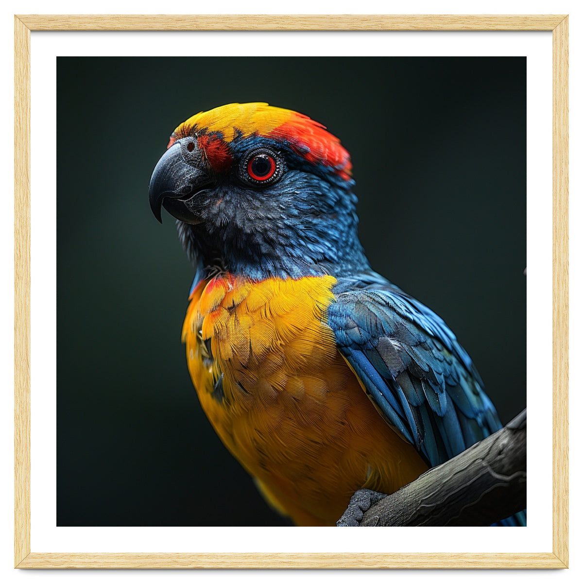Close Up Colorful Parrot Perched On A Branch