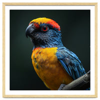 Close Up Colorful Parrot Perched On A Branch