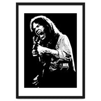 Neil Young Musician Legend in Grayscale 2