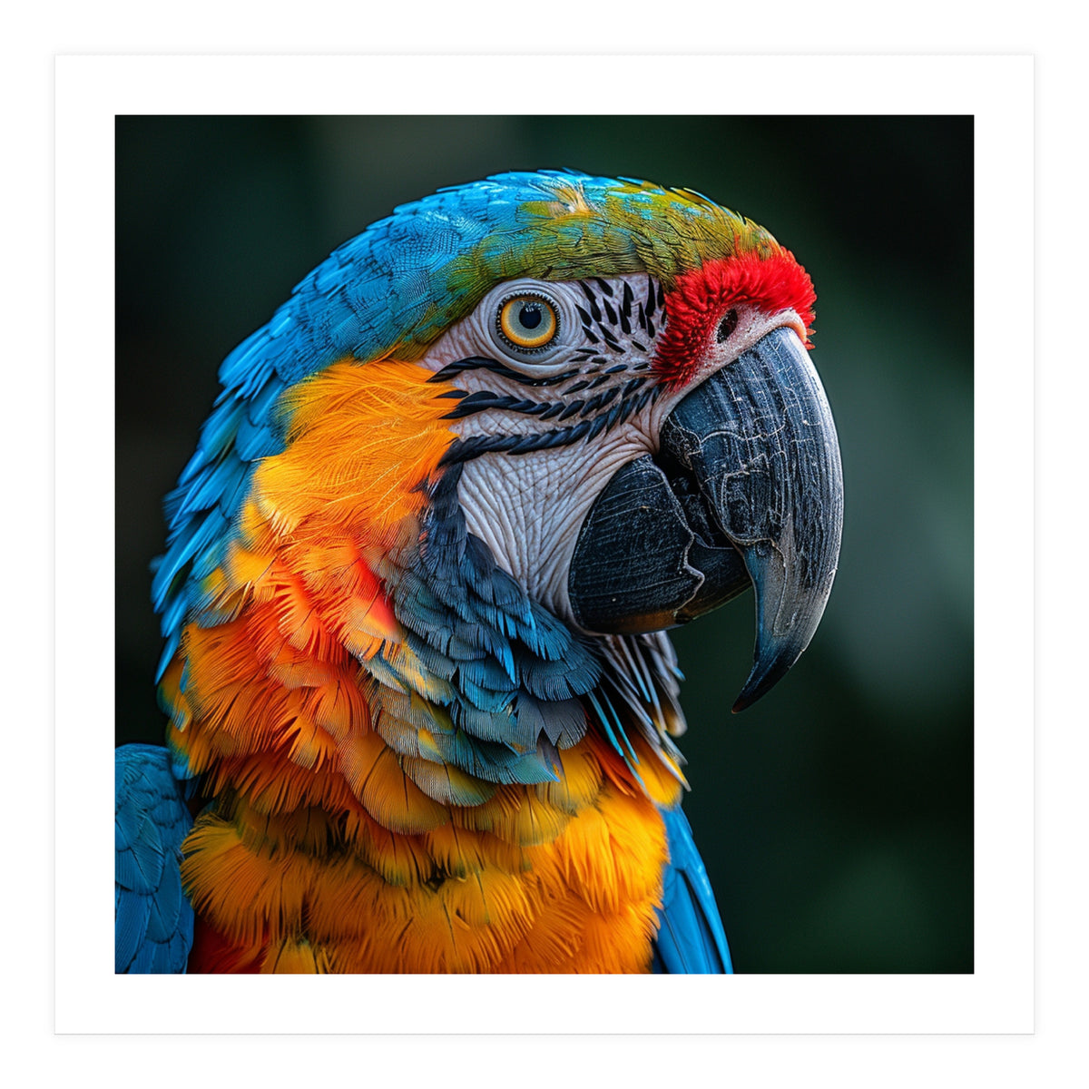 Close Up Of A Colorful Macaw Parrot (Print Only)