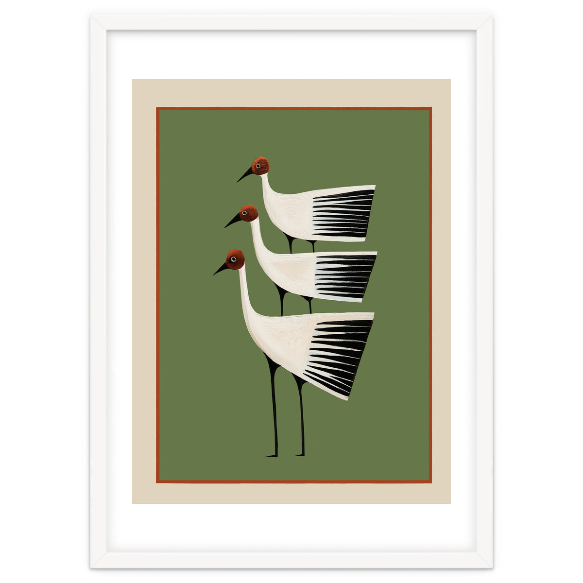 Striped Bird Trio I