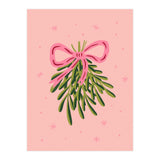 Mistletoe And Pink Bow (Print Only) thumbnail