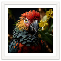 Vibrant Macaw Parrot With Red And Yellow