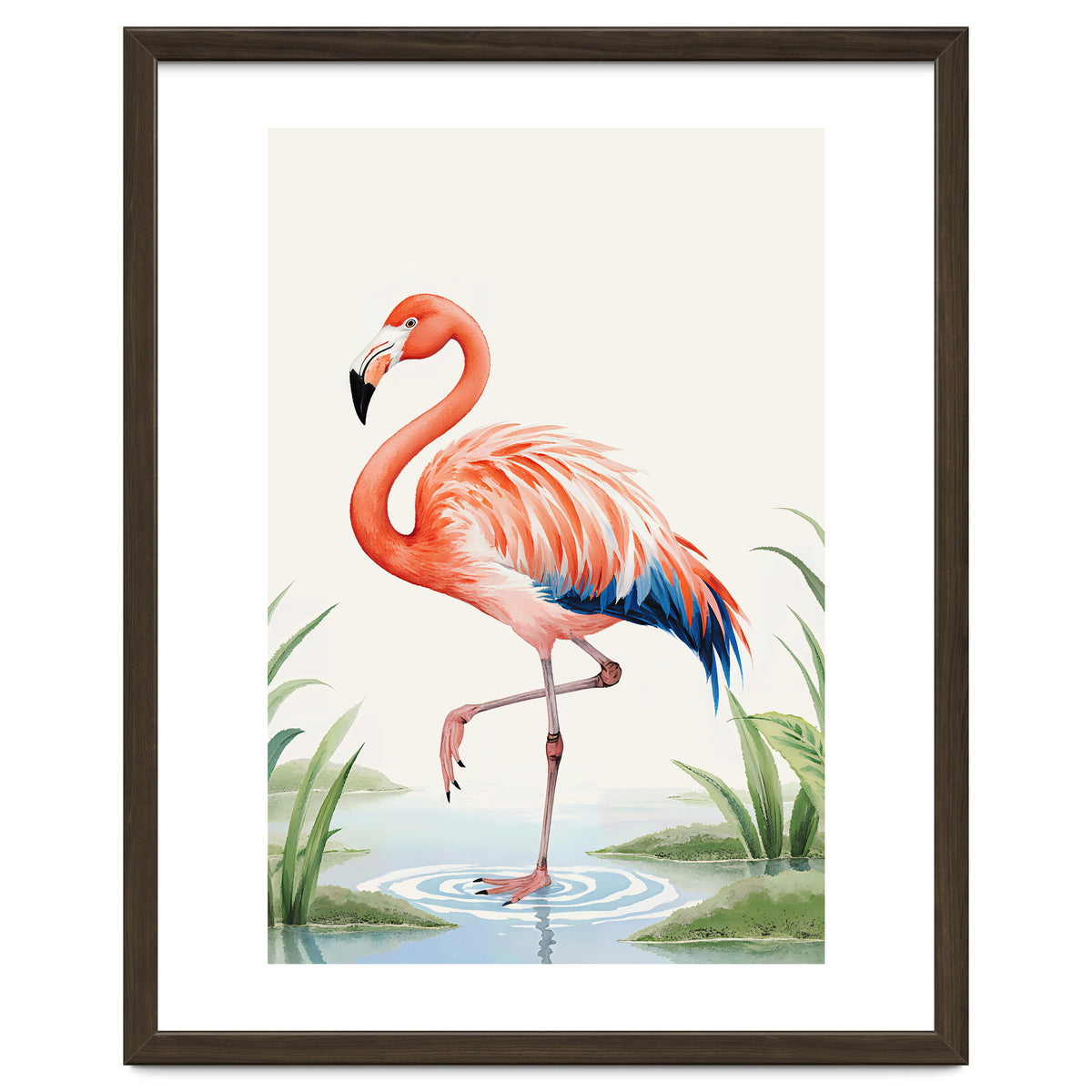 Flamingo Watercolor Illustration