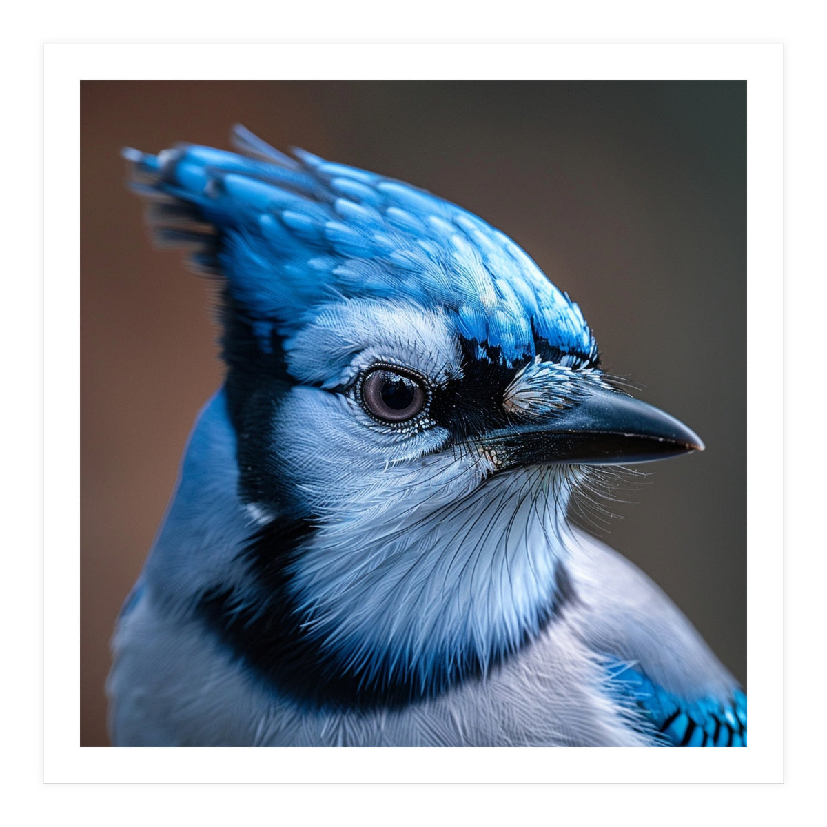 Close Up Portrait Of A Blue Jay Bird (Print Only)
